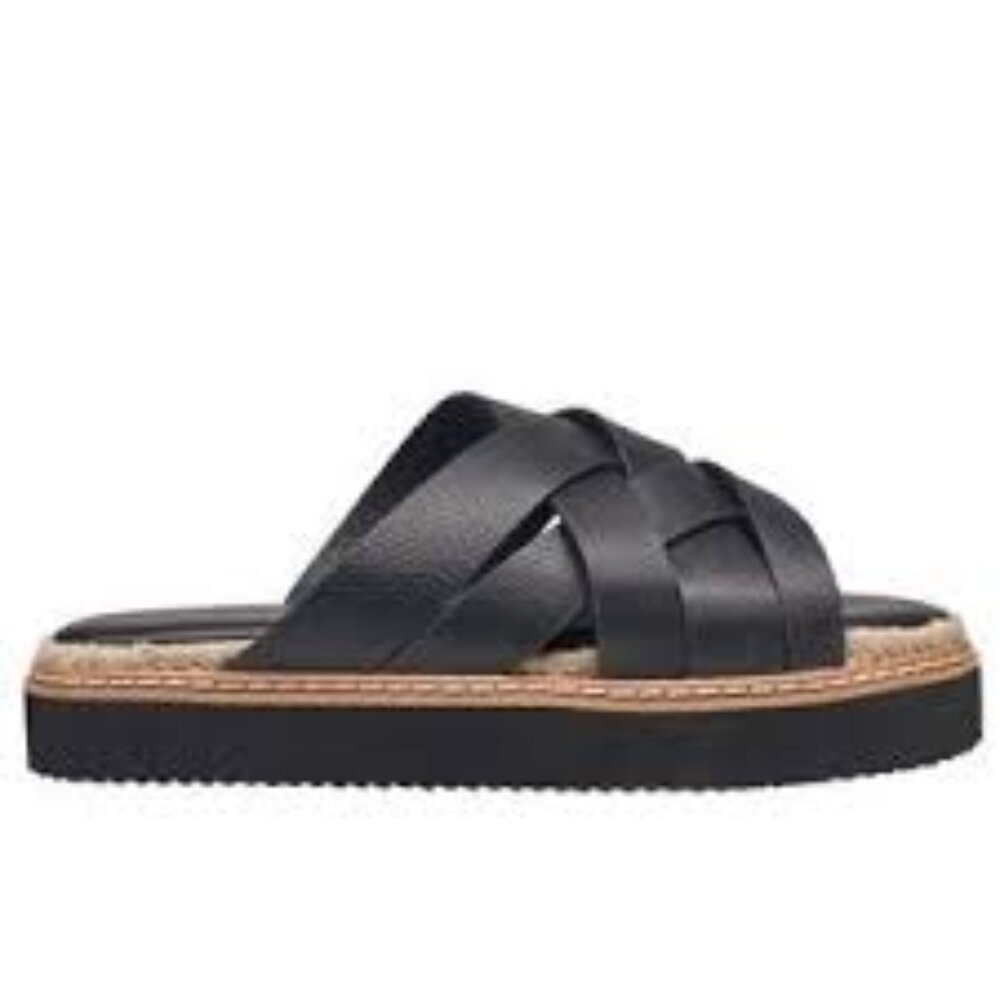French Connection Strappy Black Flatform Sandal, Size 6.5 Approx